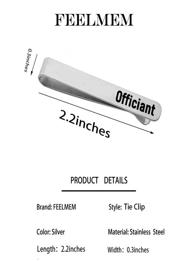 FEELMEM Wedding Officiant Gift Officiant Stainless Steel Tie Clips Wedding Party Appreciation Gift for Wedding Officiant (silver) - Image 2