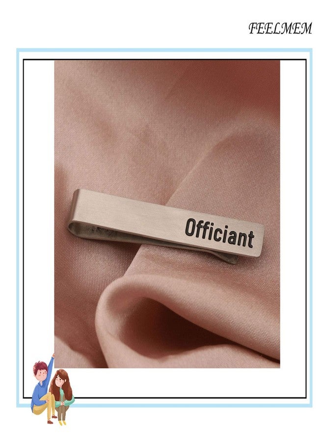 FEELMEM Wedding Officiant Gift Officiant Stainless Steel Tie Clips Wedding Party Appreciation Gift for Wedding Officiant (silver) - Image 4