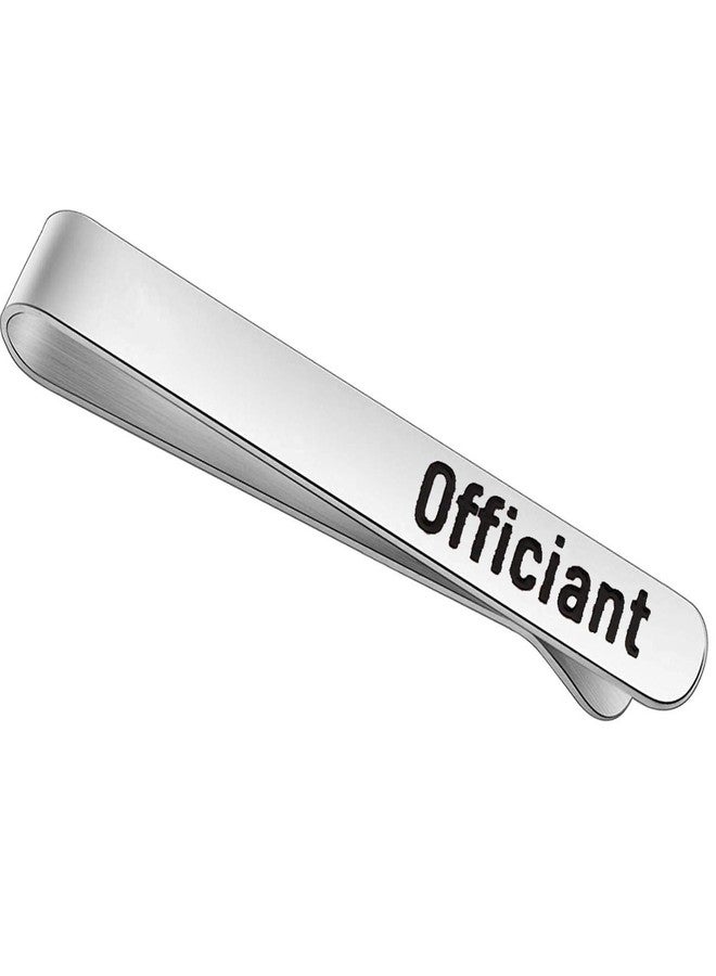 FEELMEM Wedding Officiant Gift Officiant Stainless Steel Tie Clips Wedding Party Appreciation Gift for Wedding Officiant (silver) - Image 1