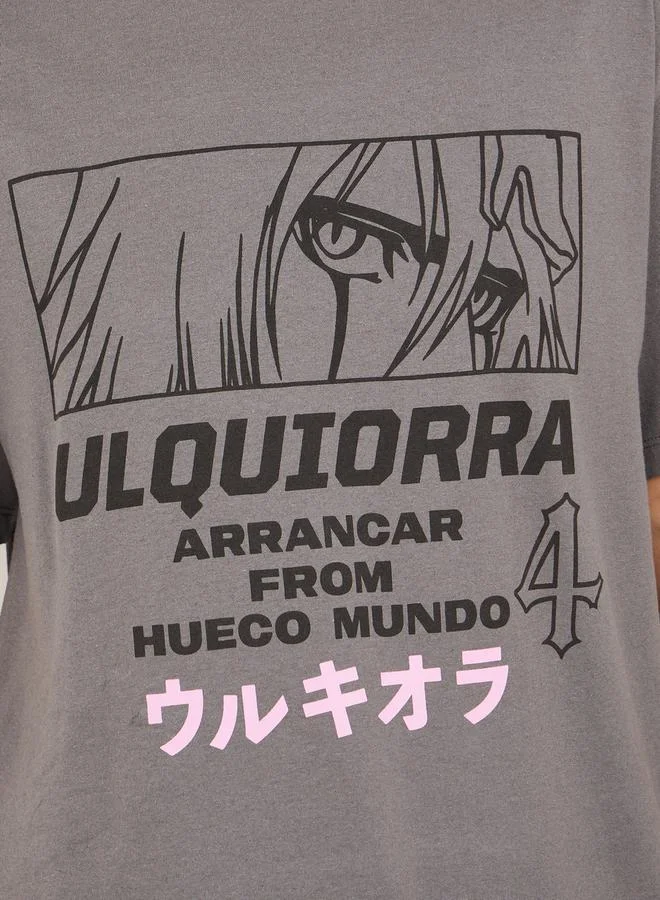 Styli Oversized Anime Graphic Print Longline T-shirt
