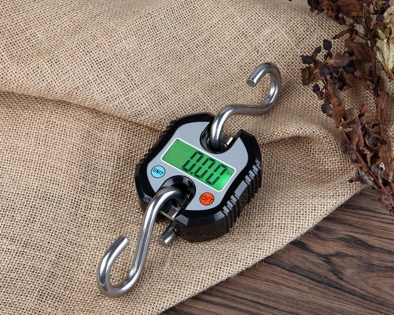 Klau Portable Mini Crane Scale 150 kg / 300 lb Heavy Duty Digital Hanging Scales LCD Display with Backlight for Home Farm Hunting Outdoor Black - Image 5