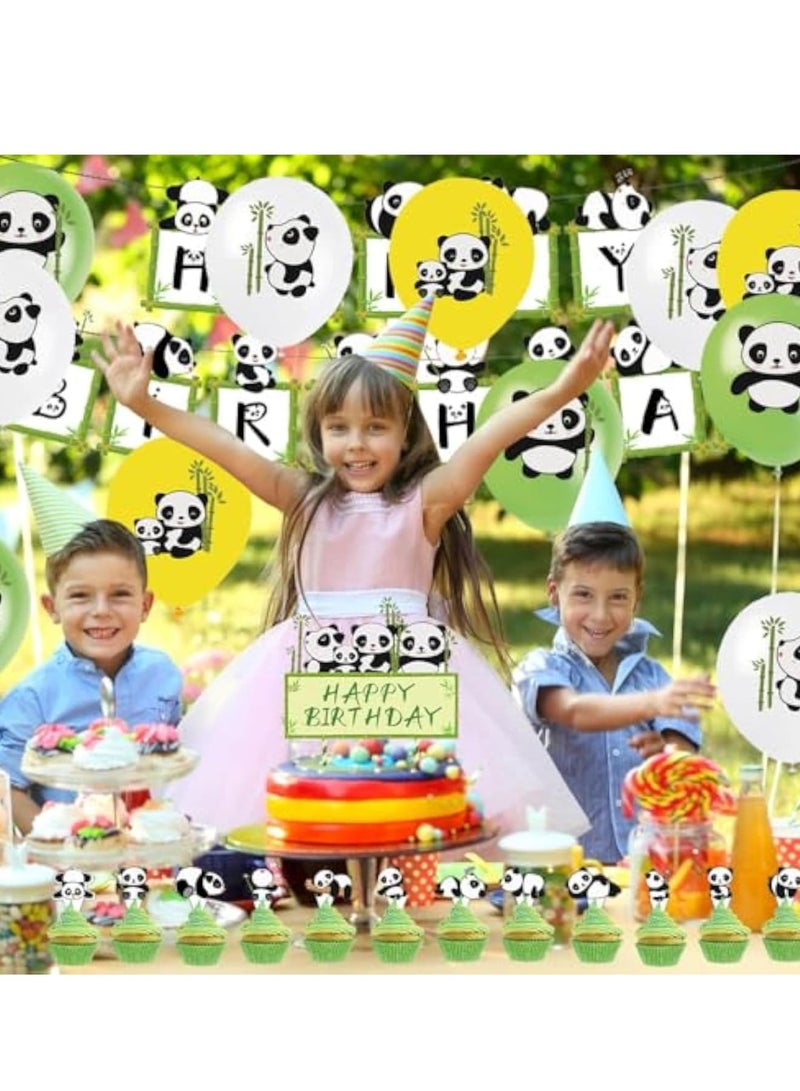 Zikra Panda Party Decorations, Birthday Party Decorations, Panda Balloons, Birthday Decorations Set, Panda Party Supplies, Happy Birthday Banner, Birthday Balloons, Cake Toppers for Birthday Party - Image 5