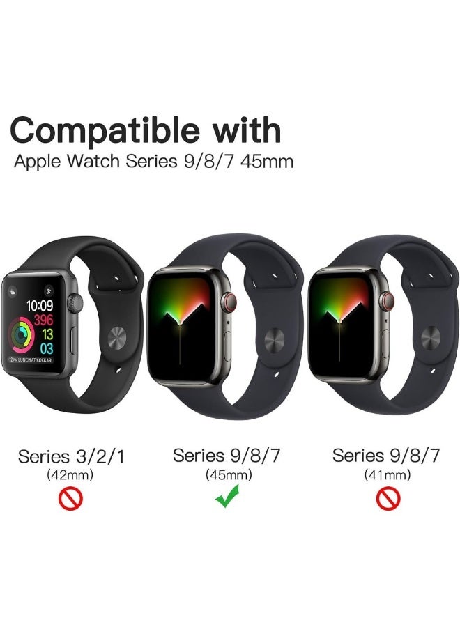 Screen Protector For Apple Watch Series 9/8/7 45mm Flexible TPU Film Anti-Scratch HD Clear 3-Pack - Image 2