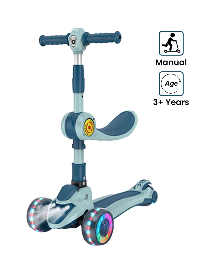 Kidle 3-In-1 Flash Wheel With Music Scooter Blue 60x30x80cm - Image 1