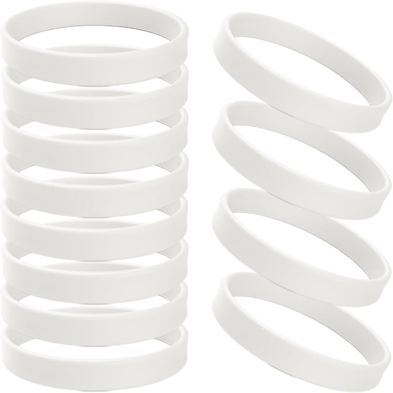 ZiKON 12 Pcs Solid Color Silicone Wristbands Blank Stretch Silicone Wristbands Colorful Rubber Bracelets for Women Men Gifts - Image 1