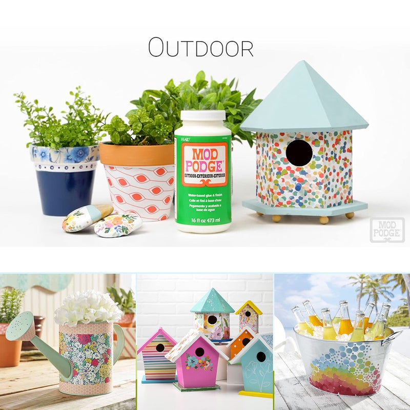 Mod Podge Waterbase Sealer, Glue and Finish for Outdoor (8-Ounce), CS11220 Clear Finish - Image 4