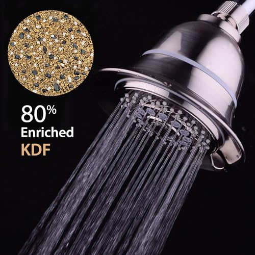 Hotel Spa 1152 AquaCare Head 5 Inch Face 6 Setting Showerhead with 3 Stage Shower Filter Cartridge Inside. (Brushed Nickel Finish) - Image 2