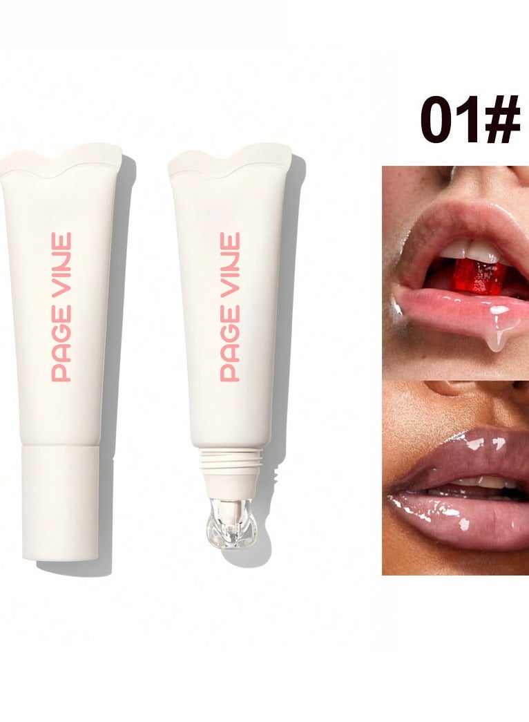 PAGE VINE أحمر شفاه مضيء مرطب مزيل للجلد الميت زيت الشفاه دودي زيت العناية بالشفاه بلسم زبدة الشفاه - Image 1