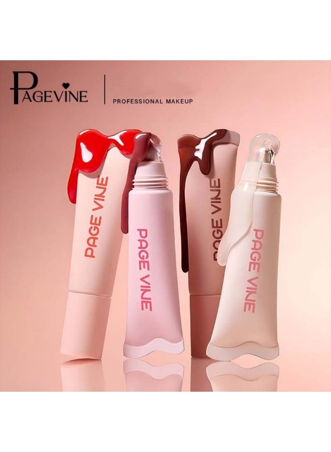 PAGE VINE أحمر شفاه مضيء مرطب مزيل للجلد الميت زيت الشفاه دودي زيت العناية بالشفاه بلسم زبدة الشفاه - Image 2