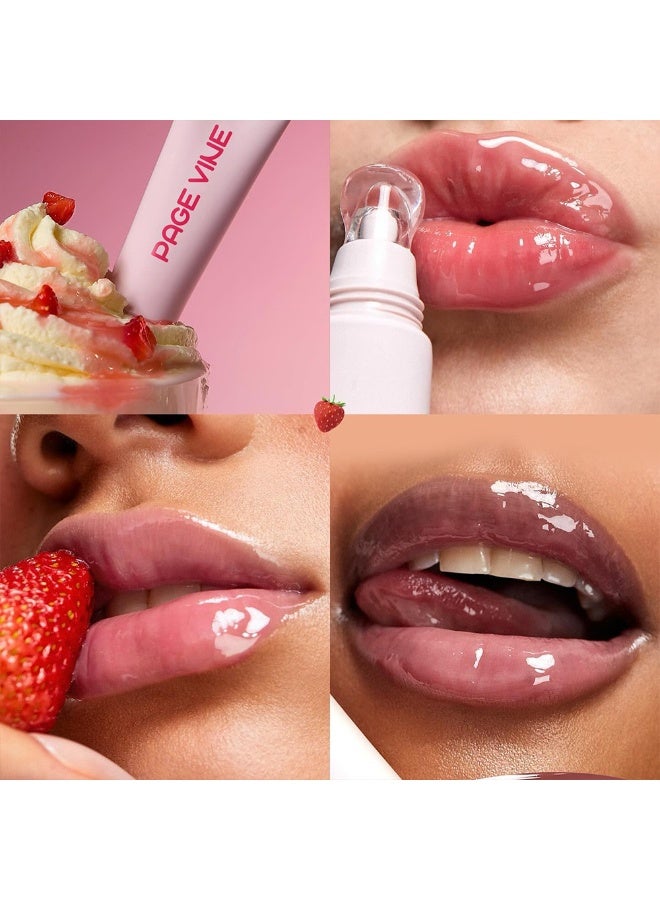 PAGE VINE أحمر شفاه مضيء مرطب مزيل للجلد الميت زيت الشفاه دودي زيت العناية بالشفاه بلسم زبدة الشفاه - Image 5
