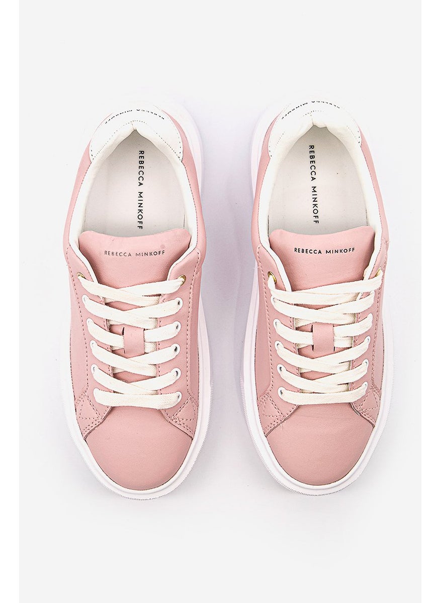 Rebecca Minkoff - Women Low Cut Casual Shoes, White and Pink - Image 1