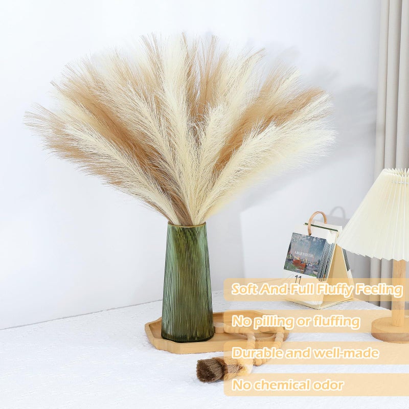 MUUNC Pampas Grass Decor 30 Pcs 21.7 Inch Faux Brown Pampas Grass Bulk Artificial Dried Flowers Small Vase Filler Pompas Grass. - Image 3