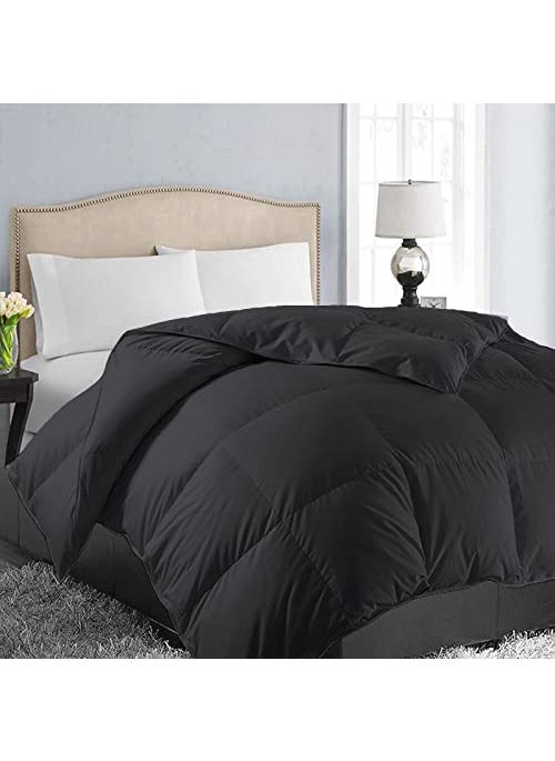 EASELAND EASELAND All Season Twin Size Soft Quilted Down Alternative Comforter Reversible Duvet Insert with Corner TabsWinter Summer Warm FluffyBlack64x88 inches 