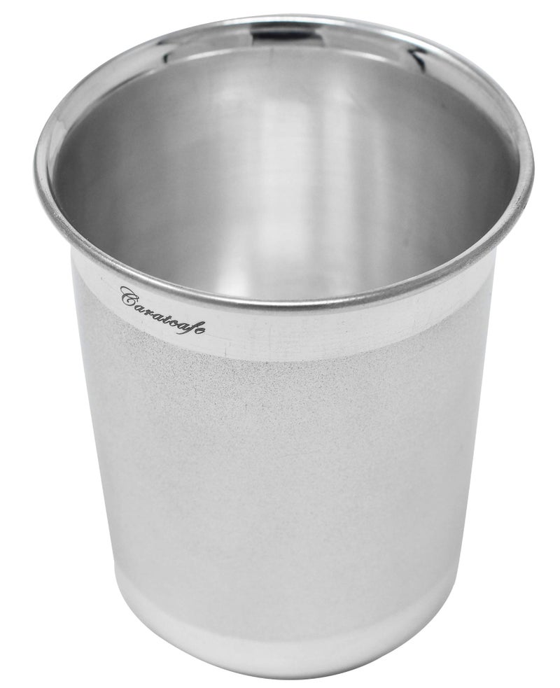PRD CARATCAFE Pure Silver Drinking Glass/Tumbler, 925 Sterling Silver Glass for Baby Toddlers Born Gifts Health Safe Hallmark Certified Net WT 20 Grams (60 ml / 2 oz), Silver Gift Item - Image 2