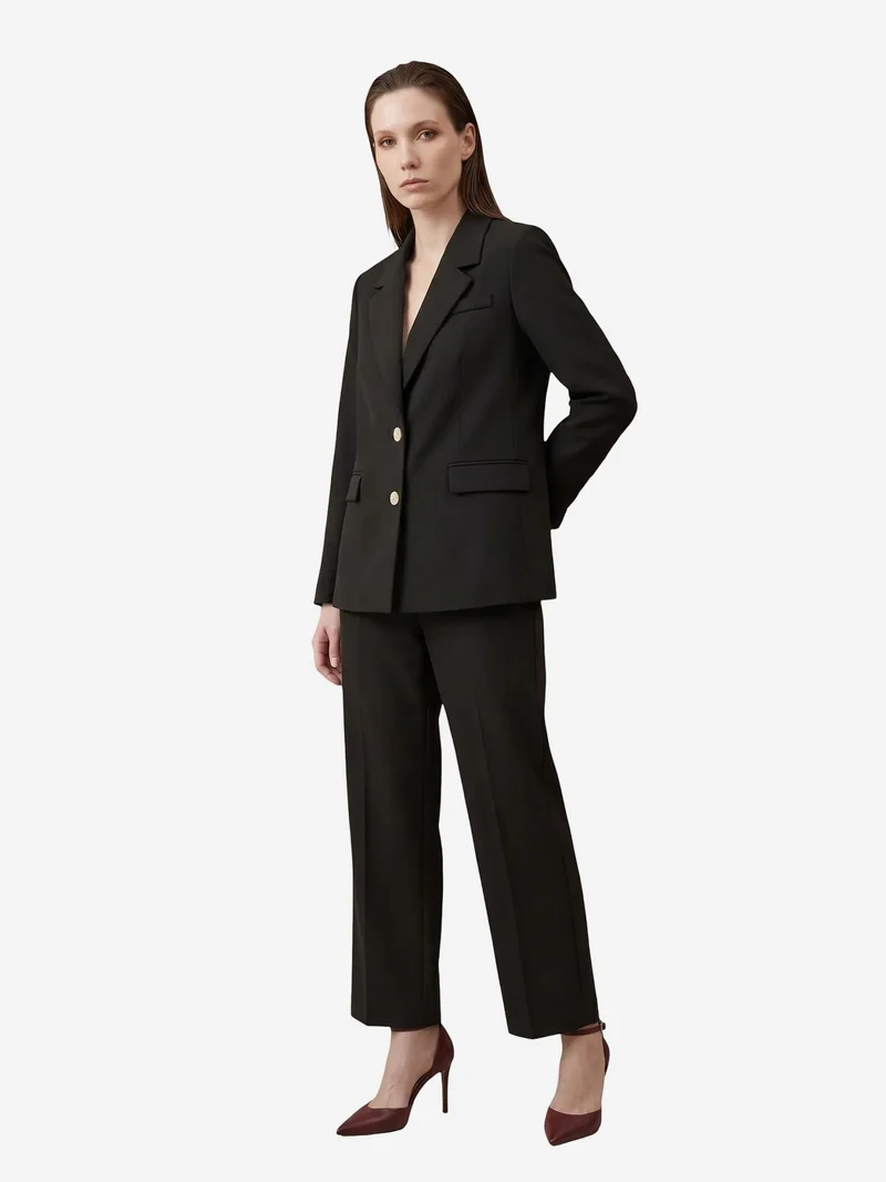 My Fashion Black MY FASHION Shawl Collar Button Blazer Jacket for Women | Best Price UAE