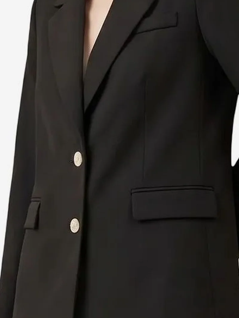 My Fashion Black MY FASHION Shawl Collar Button Blazer Jacket for Women | Best Price UAE