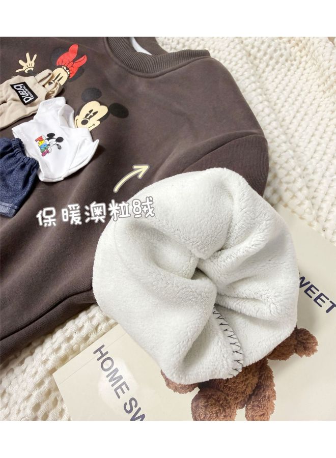 Korean Style Children's Clothing  Autumn And Winter New Family Cartoon 3d Sweatshirt For Boys And Girls, Long-sleeve Baby Outfit Trendy
