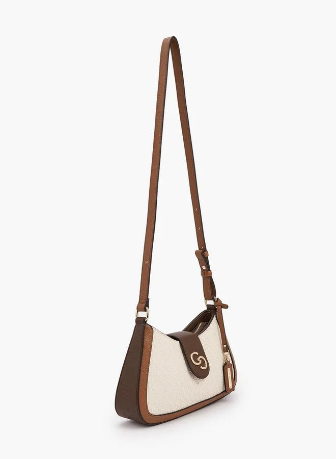 سيليست Monogram Embossed Crossbody Bag With Adjustable Strap