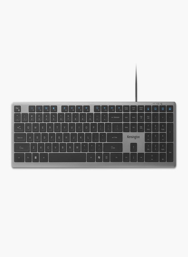 كينغستون لوحة مفاتيح كينسينغتون KB515 السلكية بمنفذ USB-C، تصميم كامل الحجم، مفاتيح هادئة بمفاتيح مقصية، قابلة للبرمجة، مفتاح اختصار Copilot، محول USB-A مرفق، متوافقة مع نظام التشغيل Windows، أسود (K75410NA) - Image 1