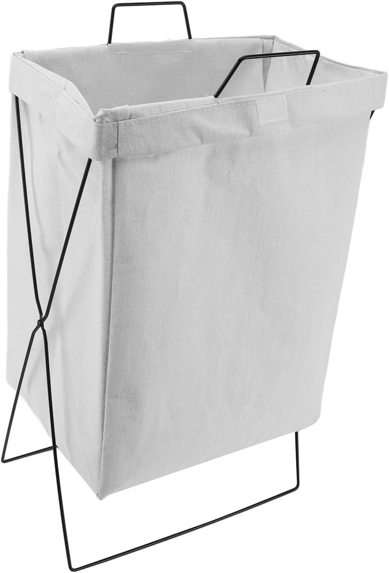 Collapsible Laundry Hamper Durable Iron Frame Standing Tall Ample Capacity for Laundry Room Organization Cloth (L) - Image 2