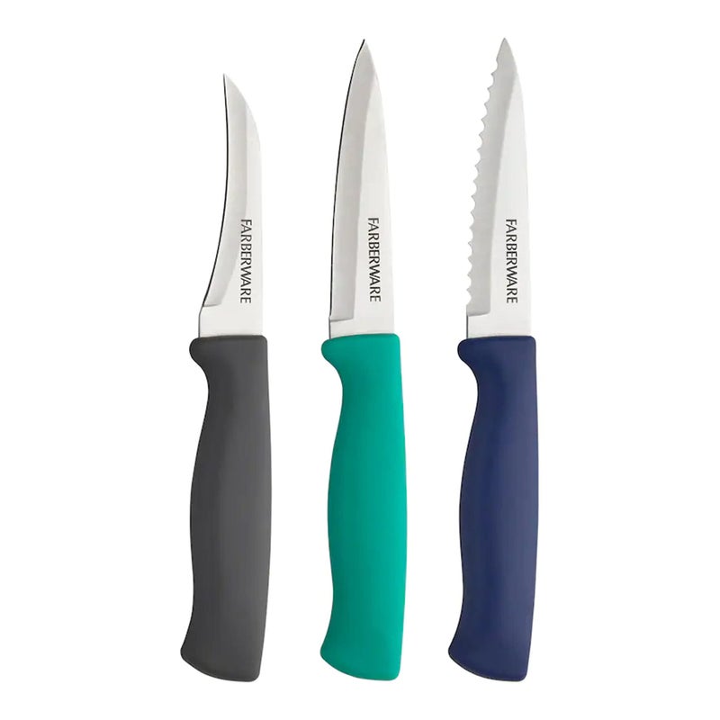Farberware Stainless Steel Chef Knife Set 3Piece Blue