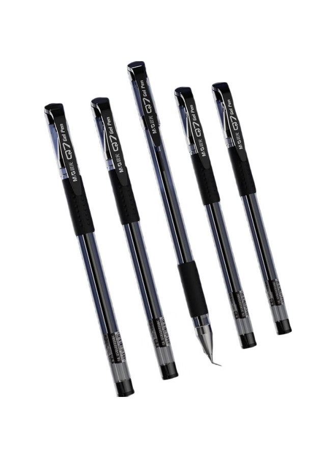 M.G Chenguang (M&G) Classic Wind Speed Q7/0.5Mm Black Gel Pen, Bullet Tip, Smooth Writing, Pull-Cap, Water-Based Pen, Office Pen, 12 Pcs (1 Eraser Included) - Image 1