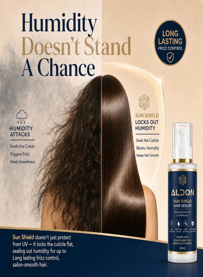 ALDON Sun Shield Hair Serum for Women & Men | UV & Color Protection, Anti-Frizz & High-Gloss Shine | 5 Nourishing Oils, Keratin & Vitamin E | Lightweight, Fast-Absorbing Serum for Dry & Damaged Hair | 60ml - Image 2