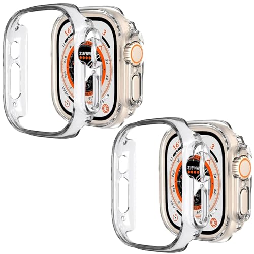 Yrzper Compatible with Apple Watch Ultra 3/2/1 49mm Hard PC Case Cover - Impact Resistant, Shockproof, All-Around Edge Protective Bumper Cover (2Clear) - Image 1