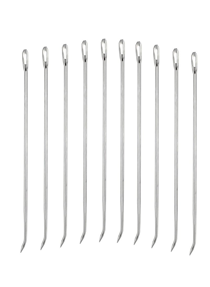 Stainless Steel Roasting Trussing Needles - 10 Pack for Securing Stuffed Turkey, Chicken, and Roasts - Ideal Cooking Supplies for Perfectly Rolled Meats - Image 1