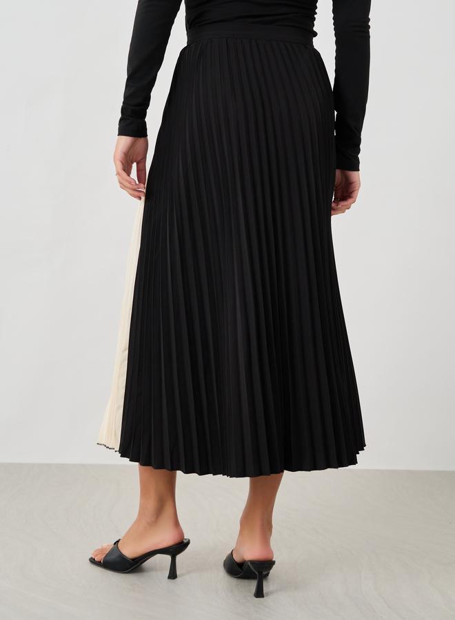 Styli Styli Color Block Pleated A-Line Midi Skirt  - Image 4