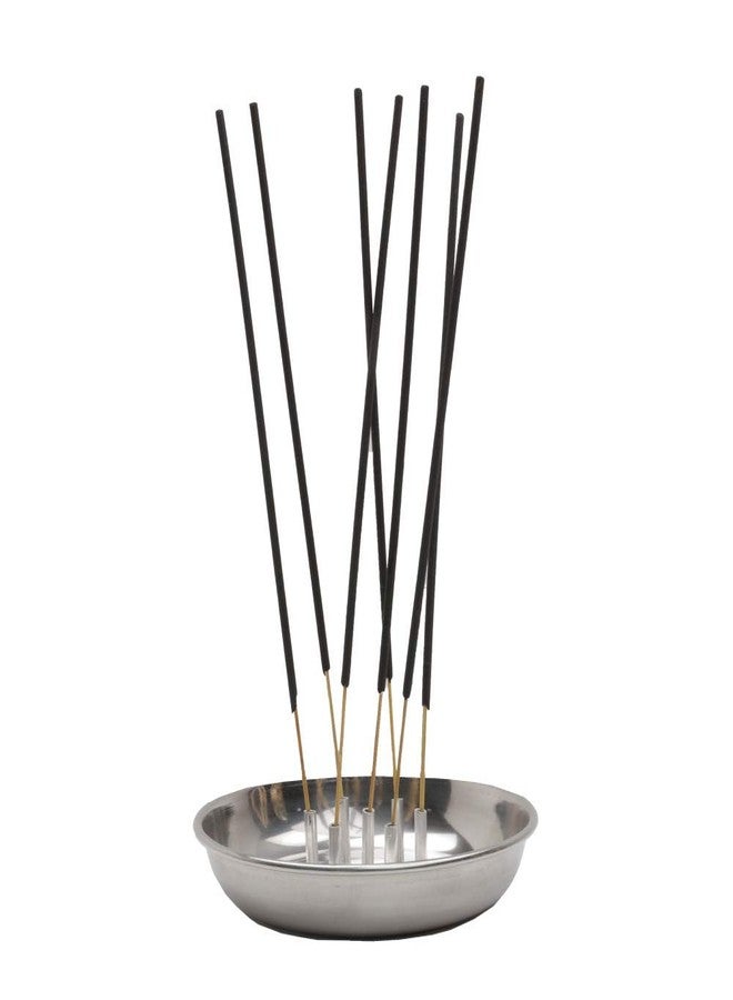 GD Stainless Steel Incense Holder with ash Catcher Plate Stainless Steel Incense Holder Stainless Steel Agarbatti Stand Traditional Religious and Spiritual Use and Also for Ethnic Festival for Multipurpo - Image 3