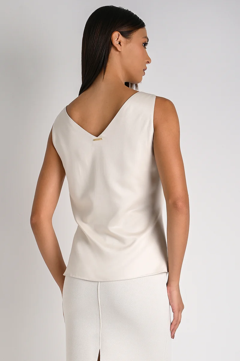 Carmen Steffens V-Neck Off-White Tank Top