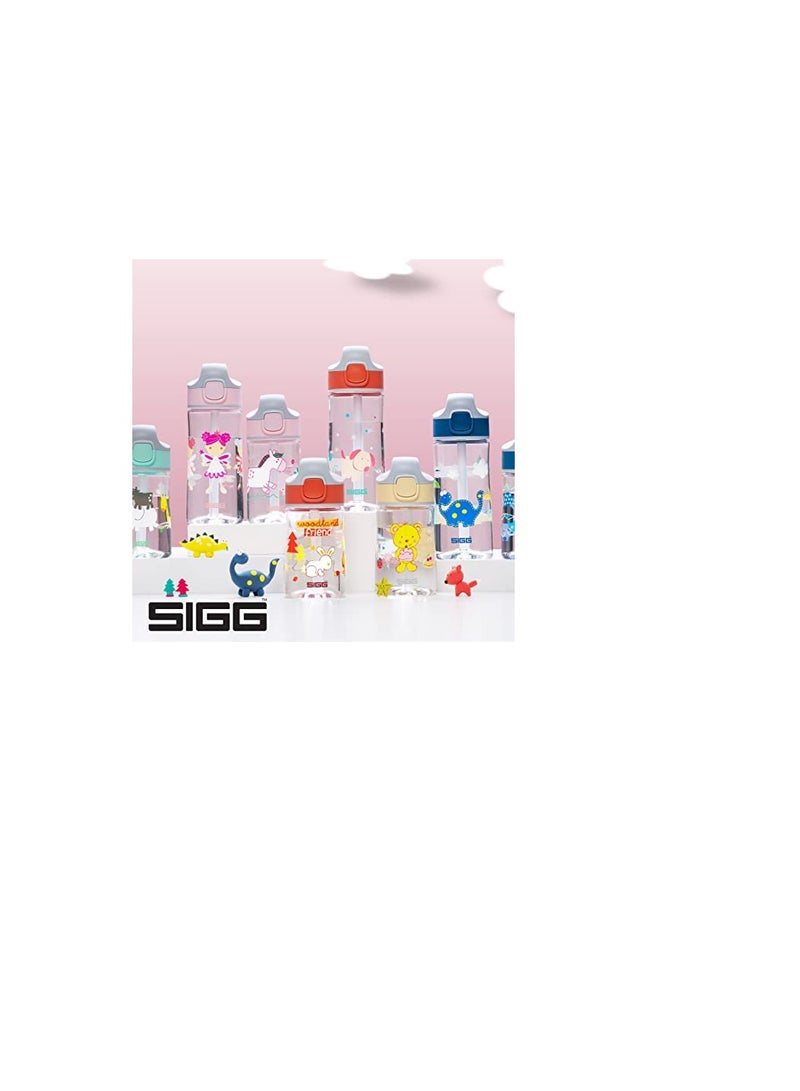Sigg Miracle Puppy Friend Kids Drinks Bottle (0.45 L), Tritan Kids Water Bottle With Leak-Proof Lid, One Hand Children'S Drink Bottle With Straw - Image 2