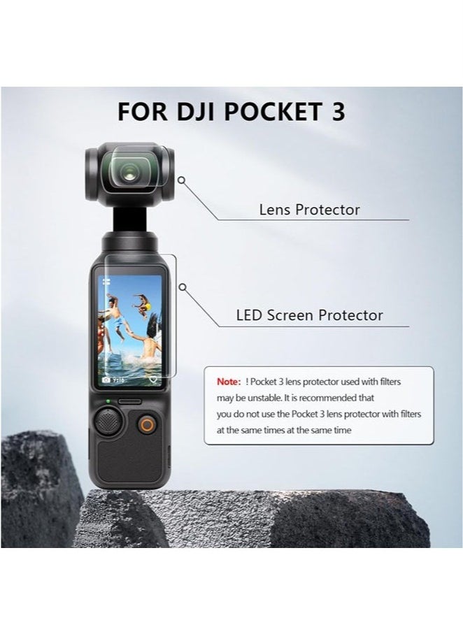 Arabest DJI OSMO Pocket 3 Accessory Kit, Silicone Protective Case Cover, Tempered Glass Screen Protector, Lens Protector  - Image 5