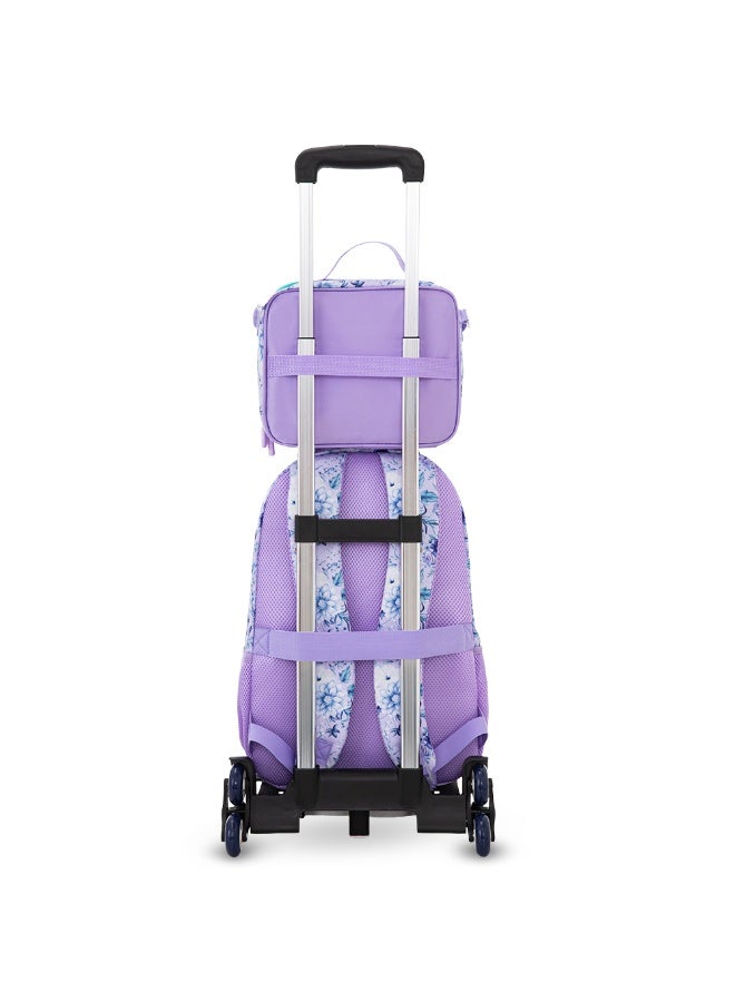 Eazy Kids 18” School Bag Set of 3 w/ Universal School Bag Trolley – Backpack, Lunch Bag & Pencil Case, Purple - Image 2