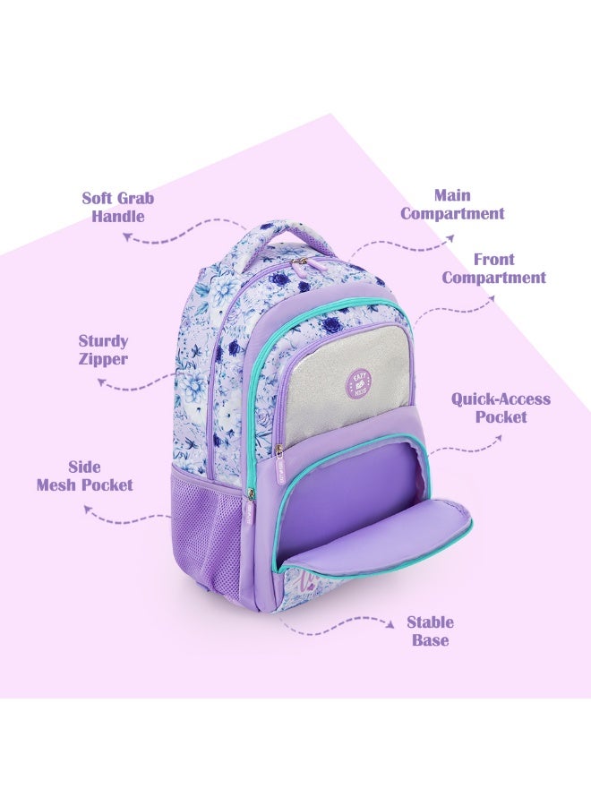 Eazy Kids 18” School Bag Set of 3 w/ Universal School Bag Trolley – Backpack, Lunch Bag & Pencil Case, Purple - Image 5
