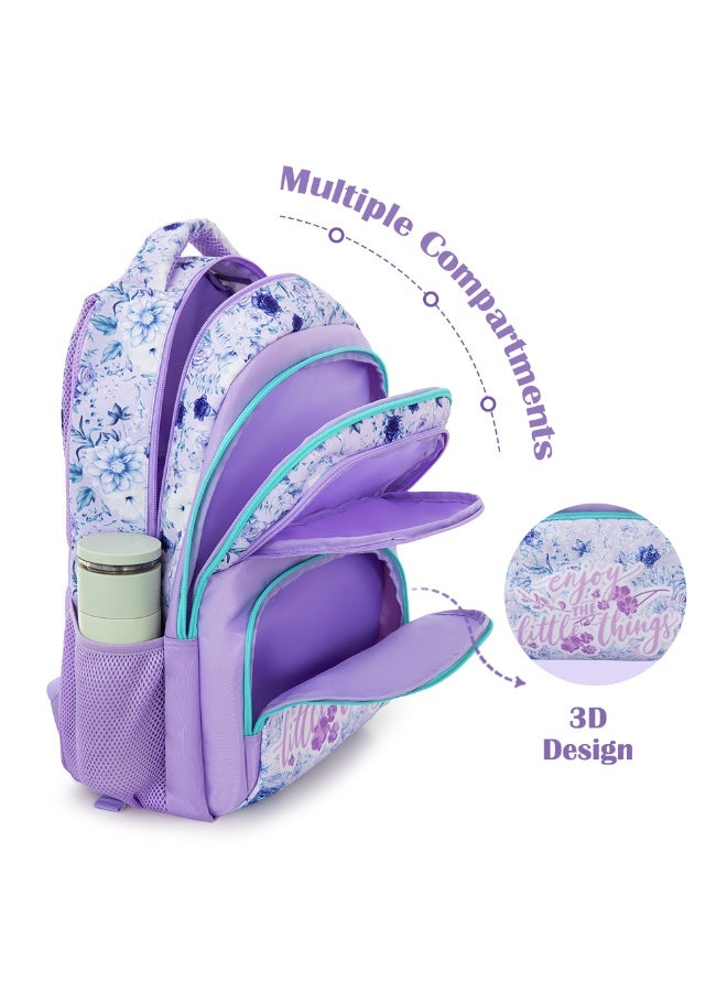 Eazy Kids 18” School Bag Set of 3 w/ Universal School Bag Trolley – Backpack, Lunch Bag & Pencil Case, Purple - Image 4