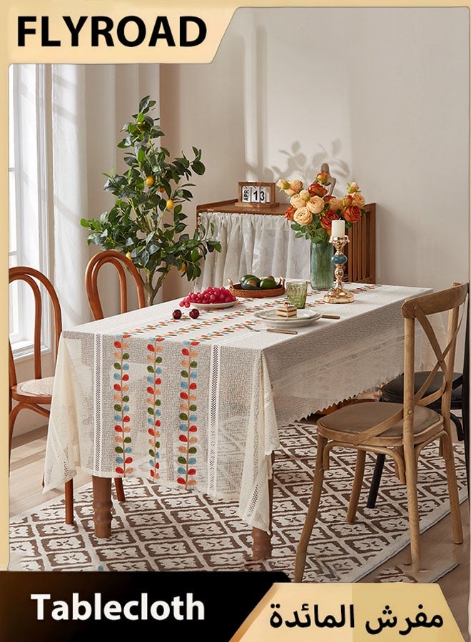 فلاي رود مفرش طاولة 140*100 سم، مزين بنقشة أوراق البرسيم الأربع، قابل للغسل، مناسب لحفلات الأعياد، ديكور حفلات الأعياد متعدد الوظائف