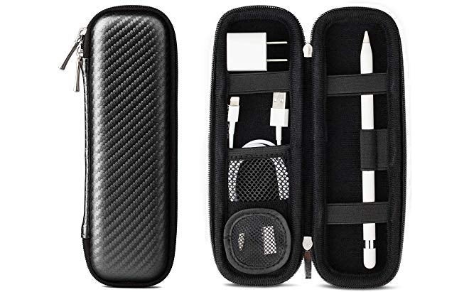 Handcuffs Portable Leather Case Holder For Apple Pencil Premium Carrying Case For Stylus Ipad Pro Pen Pencil Samsung Huawei Apple Pen Accessories Usb Cable Earphone Fountain Pen (Black) - Image 1
