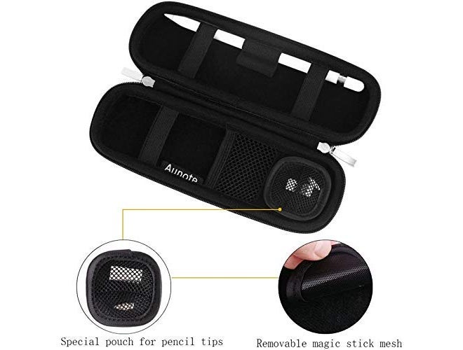 Handcuffs Portable Leather Case Holder For Apple Pencil Premium Carrying Case For Stylus Ipad Pro Pen Pencil Samsung Huawei Apple Pen Accessories Usb Cable Earphone Fountain Pen (Black) - Image 3