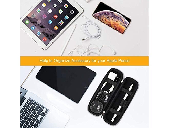 Handcuffs Portable Leather Case Holder For Apple Pencil Premium Carrying Case For Stylus Ipad Pro Pen Pencil Samsung Huawei Apple Pen Accessories Usb Cable Earphone Fountain Pen (Black) - Image 2