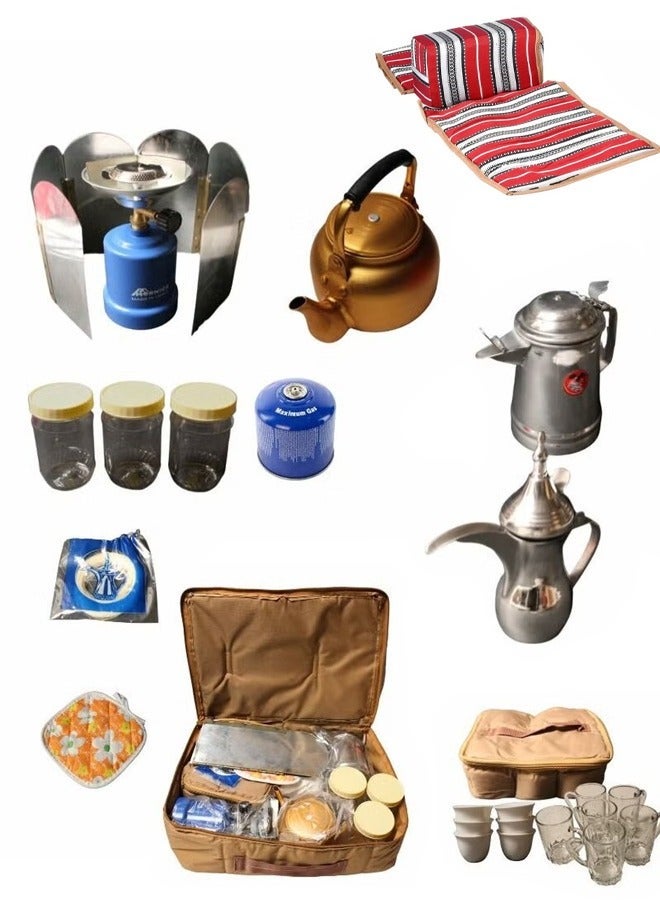 Cady One Complete tea and coffee bag, picnic bag with 15-piece accessory set, travel estate set with floor seat - Image 1