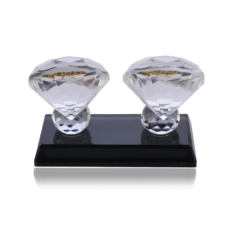 CHUNGROO KhwajaDarbar Crystal Table Top Decor with GoldenPrinted Holy Name Allah and Mohammed Islamic Muslim Collectible Gift - Image 5