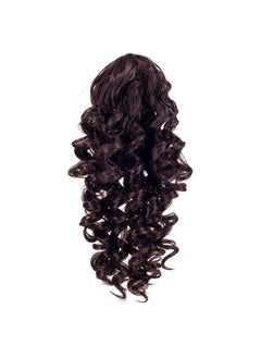 SWACC SWACC 12-Inch Short Screw Curls Claw Clip Ponytail Extensions Synthetic Clip in Drawstring Curly Ponytail Hairpiece Jaw Clip Hair Extension (Dark Brown-4#)  - Image 2