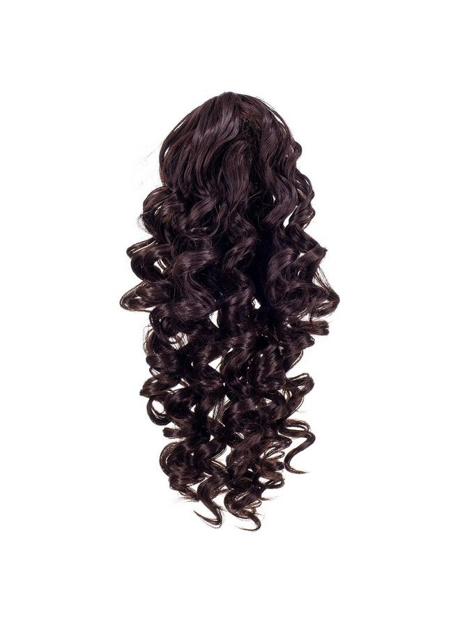 SWACC 12-Inch Short Screw Curls Claw Clip Ponytail Extensions Synthetic Clip in Drawstring Curly Ponytail Hairpiece Jaw Clip Hair Extension (Dark Brown-4#) - Image 2
