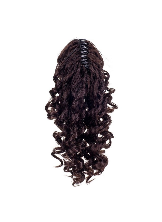 SWACC 12-Inch Short Screw Curls Claw Clip Ponytail Extensions Synthetic Clip in Drawstring Curly Ponytail Hairpiece Jaw Clip Hair Extension (Dark Brown-4#) - Image 3