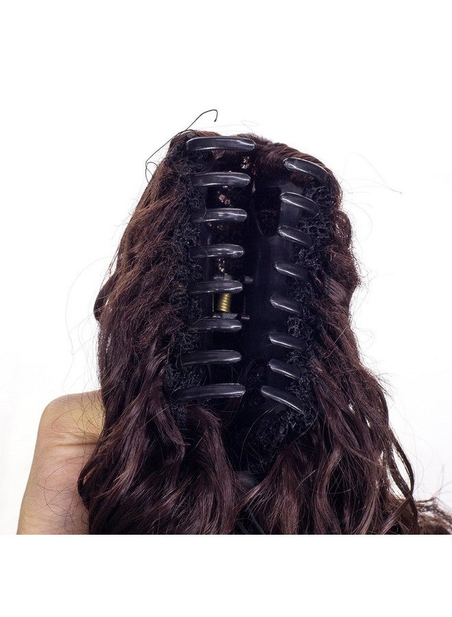 SWACC 12-Inch Short Screw Curls Claw Clip Ponytail Extensions Synthetic Clip in Drawstring Curly Ponytail Hairpiece Jaw Clip Hair Extension (Dark Brown-4#) - Image 4