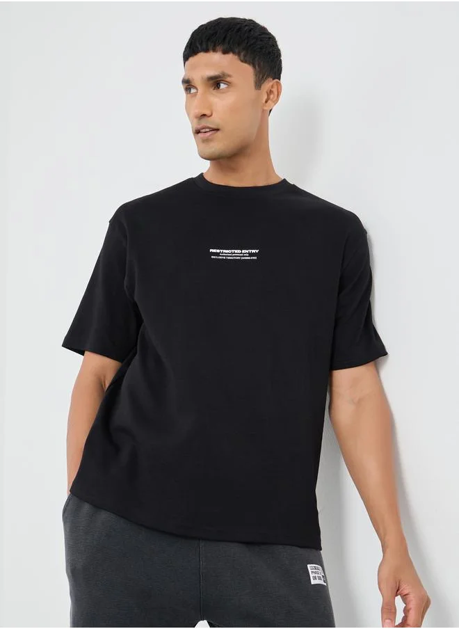 Styli Styli Slogan Print Round Neck T-Shirt