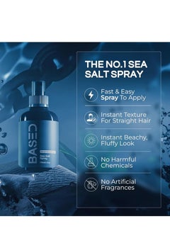 Based BASED BODYWORKS Sea Salt Spray, Natural Finish Sea Salt Spray for Hair, Gives Volume and Texture, Enriched with Seaweed and Vitamin B5, Lightweight and Non-Greasy, Paraben Free  - Image 2