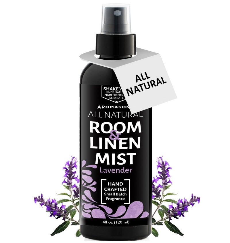 Aromasong All Natural Lavender Spray for sleep - Room & Linen Spray for Pillows and Sheets - Lavender Bed Spray Home Air Freshener & Deodorizer - Calming Essential Oil Spray for Sleeping… - Image 1